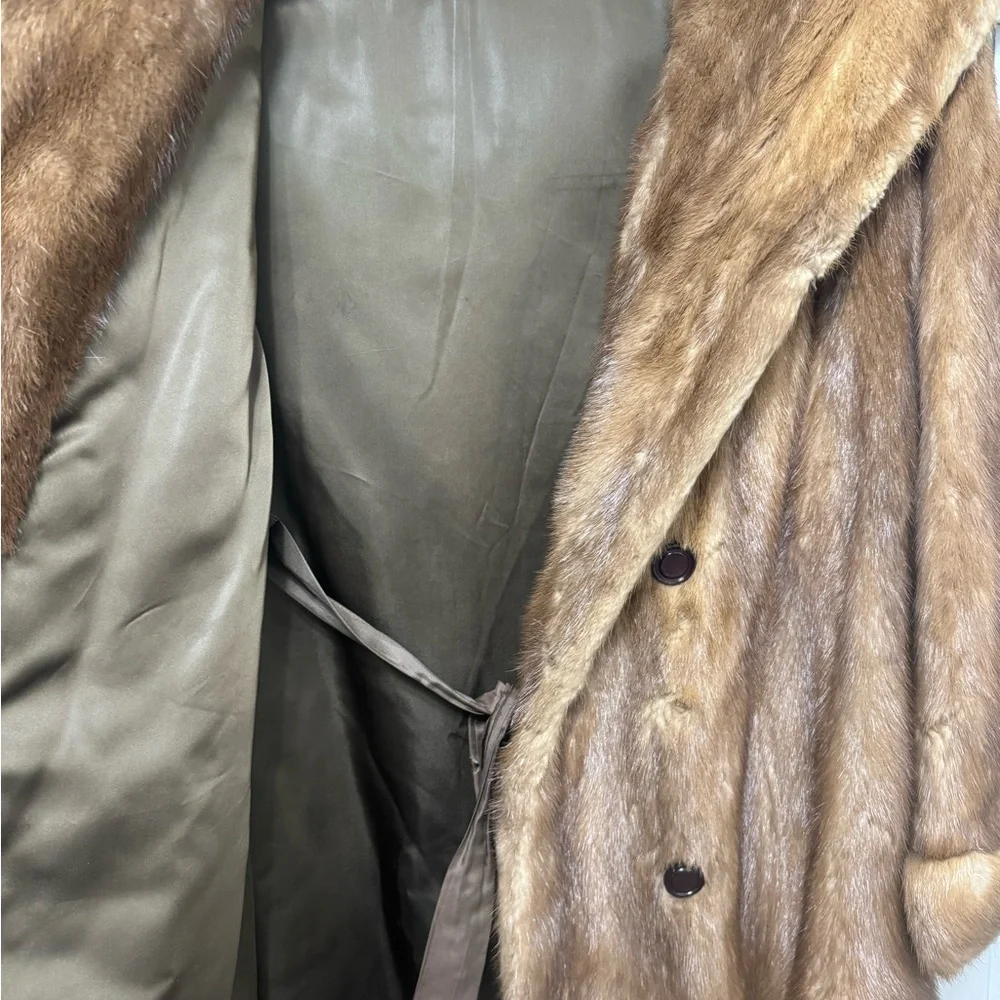 Custom made Mink Fur coat ladies Size 12-14 Jacket with Plush Fur Collar - Picture 11 of 16